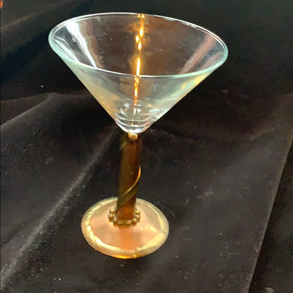 🍸Signed Metal Based Martini Glass 🍸